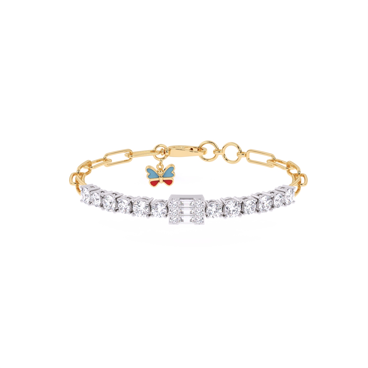 Sparkling Line Diamond Chain Bracelet